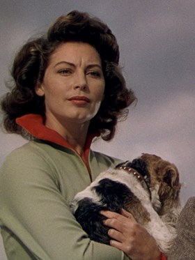 Two people and a dog.